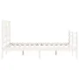 White solid wood bed frame with headboard 140x200 cm by vidaXL, Beds and slatted bases - Ref: Foro24-3194962, Price: 138,35 €...