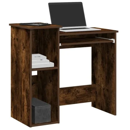 Escritorio de estantes contrachapada roble ahumado 84x40x78 cm de , Escritorios - Ref: Foro24-860449, Precio: 69,44 €, Descue...