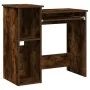 Escritorio de estantes contrachapada roble ahumado 84x40x78 cm de , Escritorios - Ref: Foro24-860449, Precio: 69,44 €, Descue...