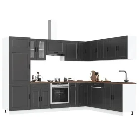 Mueble de cocina Porto negra 14 piezas madera contrachapada by , Kitchen cabinets - Ref: Foro24-3314992, Price: 1,00 €, Disco...