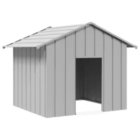 Caseta para perros con techo acero galvanizado 131x101x102 cm by , Dog kennels - Ref: Foro24-4100918, Price: 105,98 €, Discou...