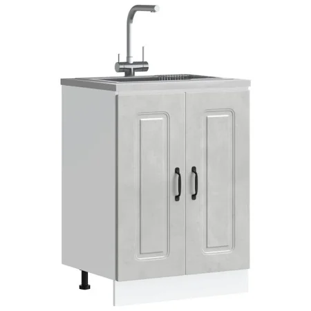 Mueble bajo para fregadero Kalmar gris hormigón 60x46x81,5 cm de , Armarios de cocina - Ref: Foro24-853441, Precio: 71,91 €, ...