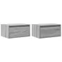 Mesitas de noche de pared con luces LED 2 unidades gris Sonoma von , TV-Möbel - Ref: Foro24-860222, Preis: 94,57 €, Rabatt: %