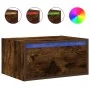 Mesitas de noche de pared con luces LED 2 uds roble ahumado von , TV-Möbel - Ref: Foro24-860220, Preis: 92,24 €, Rabatt: %