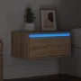 Mesita de noche de pared con luces LED roble Sonoma von , TV-Möbel - Ref: Foro24-860215, Preis: 54,39 €, Rabatt: %