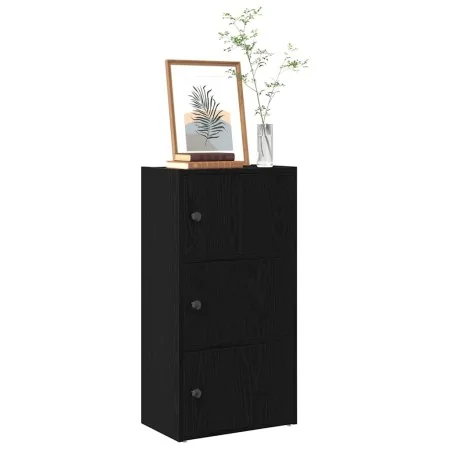 Librería de madera contrachapada roble negro 40x24x77 cm de , Librerías y estanterías - Ref: Foro24-860365, Precio: 53,62 €, ...