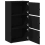 Librería de madera contrachapada roble negro 40x24x77 cm de , Librerías y estanterías - Ref: Foro24-860365, Precio: 53,62 €, ...