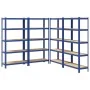 Estanterías de 5 baldas 4 uds madera contrachapada y acero azul by , Industrial shelving - Ref: Foro24-3307593, Price: 172,91...