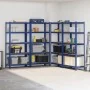 Estanterías de 5 baldas 4 uds madera contrachapada y acero azul by , Industrial shelving - Ref: Foro24-3307593, Price: 172,91...