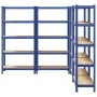 Estanterías de 5 baldas 4 uds madera contrachapada y acero azul by , Industrial shelving - Ref: Foro24-3307593, Price: 172,91...