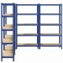 Estanterías de 5 baldas 4 uds madera contrachapada y acero azul by , Industrial shelving - Ref: Foro24-3307593, Price: 172,91...