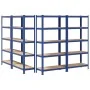 Estanterías de 5 baldas 4 uds madera contrachapada y acero azul by , Industrial shelving - Ref: Foro24-3307593, Price: 172,91...