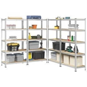 Estanterías resistentes 5 niveles 4 uds contrachapada y acero by , Industrial shelving - Ref: Foro24-3307598, Price: 219,58 €...