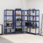 Estanterías de 5 baldas 4 uds madera contrachapada y acero azul by , Industrial shelving - Ref: Foro24-3307587, Price: 131,89...