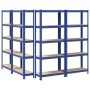 Estanterías de 5 baldas 4 uds madera contrachapada y acero azul by , Industrial shelving - Ref: Foro24-3307587, Price: 131,89...
