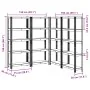 Estanterías de 5 baldas 4 uds madera contrachapada y acero azul by , Industrial shelving - Ref: Foro24-3307587, Price: 131,89...