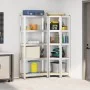 Juego de 2estantes 5niveles acero plateado y madera industrial by , Industrial shelving - Ref: Foro24-3307617, Price: 75,81 €...