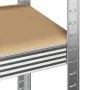 Juego de 2estantes 5niveles acero plateado y madera industrial by , Industrial shelving - Ref: Foro24-3307617, Price: 75,81 €...