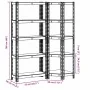 Juego de 2estantes 5niveles acero plateado y madera industrial by , Industrial shelving - Ref: Foro24-3307617, Price: 75,81 €...