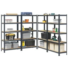 Estantes resistentes 5capas 4uds madera contrachapada antracita by , Industrial shelving - Ref: Foro24-3307601, Price: 235,55...