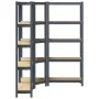 Juego 3 estantes 5 niveles acero antracita y madera industrial von , Industrieregale - Ref: Foro24-3307622, Preis: 118,73 €, ...