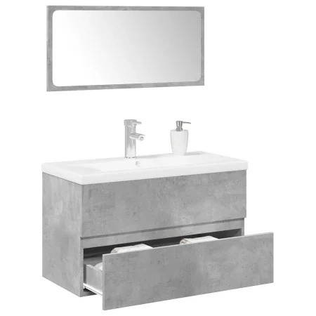 Set muebles de baño 2 piezas madera contrachapada gris hormigón by , Bathroom furniture - Ref: Foro24-3324912, Price: 215,68 ...