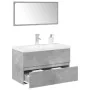 Set muebles de baño 2 piezas madera contrachapada gris hormigón by , Bathroom furniture - Ref: Foro24-3324912, Price: 215,68 ...