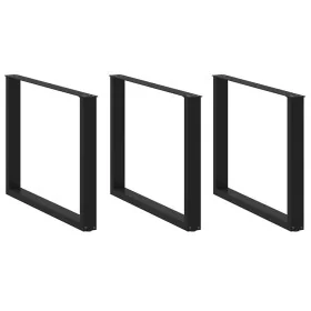 Patas para mesa comedor forma U 2uds acero negro 100x(72-73)cm by , Table legs - Ref: Foro24-4013212, Price: 143,64 €, Discou...