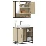 Set de muebles de baño 2 pzas madera contrachapada roble Sonoma von , Badezimmermöbel - Ref: Foro24-3300936, Preis: 149,58 €,...