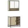 Set de muebles de baño 2 pzas madera contrachapada roble Sonoma von , Badezimmermöbel - Ref: Foro24-3300936, Preis: 149,58 €,...