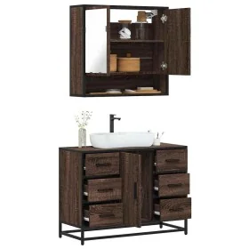 Set de muebles baño 2 pzas madera contrachapada marrón roble von , Badezimmermöbel - Ref: Foro24-3300934, Preis: 191,92 €, Ra...