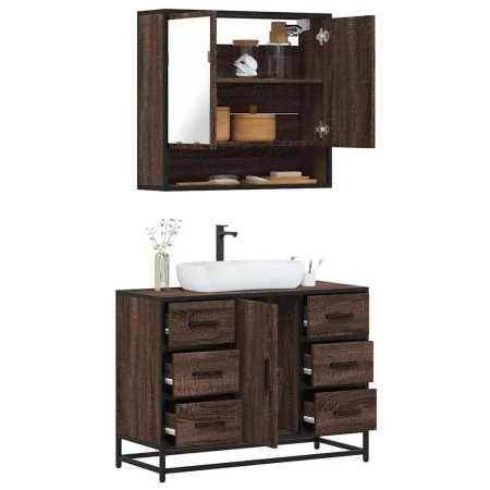 Set de muebles baño 2 pzas madera contrachapada marrón roble von , Badezimmermöbel - Ref: Foro24-3300934, Preis: 191,91 €, Ra...
