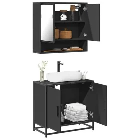 Juego de muebles de baño 2 pzas madera contrachapada negro von , Badezimmermöbel - Ref: Foro24-3300915, Preis: 142,59 €, Raba...