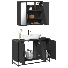 Juego de muebles de baño 2 pzas madera contrachapada negro von , Badezimmermöbel - Ref: Foro24-3300890, Preis: 167,23 €, Raba...