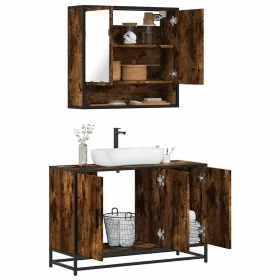 Set de muebles baño 2 pzas madera contrachapada roble ahumado von , Badezimmermöbel - Ref: Foro24-3300922, Preis: 156,63 €, R...