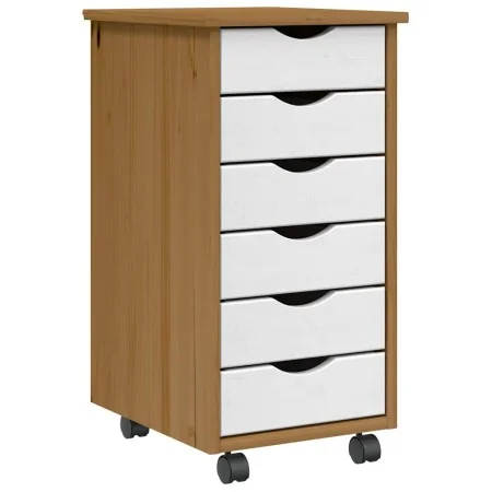 Cajonera con ruedas MOSS madera maciza pino marrón miel de , Taquillas y armarios de almacenamiento - Ref: Foro24-4015783, Pr...