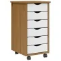Cajonera con ruedas MOSS madera maciza pino marrón miel de , Taquillas y armarios de almacenamiento - Ref: Foro24-4015783, Pr...