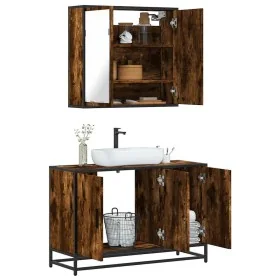 Set de muebles baño 2 pzas madera contrachapada roble ahumado von , Badezimmermöbel - Ref: Foro24-3300892, Preis: 156,63 €, R...