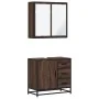 Set de muebles baño 2 pzas madera contrachapada marrón roble von , Badezimmermöbel - Ref: Foro24-3300899, Preis: 156,49 €, Ra...