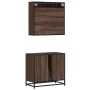 Set de muebles baño 2 pzas madera contrachapada marrón roble von , Badezimmermöbel - Ref: Foro24-3300899, Preis: 156,49 €, Ra...