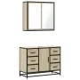 Set de muebles de baño 2 pzas madera contrachapada roble Sonoma de , Muebles de baño - Ref: Foro24-3300901, Precio: 192,50 €,...