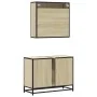 Set de muebles de baño 2 pzas madera contrachapada roble Sonoma de , Muebles de baño - Ref: Foro24-3300901, Precio: 192,50 €,...