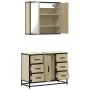 Set de muebles de baño 2 pzas madera contrachapada roble Sonoma de , Muebles de baño - Ref: Foro24-3300901, Precio: 192,50 €,...
