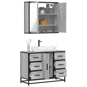 Set de muebles de baño 2 pzas madera contrachapada gris sonoma by , Bathroom furniture - Ref: Foro24-3300903, Price: 206,29 €...