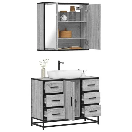 Set de muebles de baño 2 pzas madera contrachapada gris sonoma von , Badezimmermöbel - Ref: Foro24-3300903, Preis: 206,74 €, ...