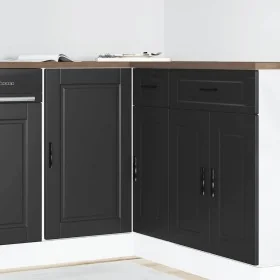 Mueble bajo de cocina Porto madera contrachapada negro by , Kitchen cabinets - Ref: Foro24-854299, Price: 79,05 €, Discount: %