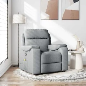 Sillón reclinable de masaje de tela gris claro by , Armchairs - Ref: Foro24-4015690, Price: 205,26 €, Discount: %