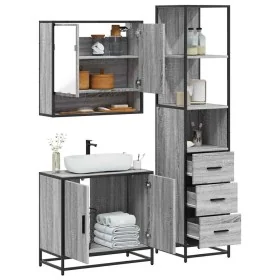 Set de muebles de baño 3 pzas madera contrachapada gris sonoma von , Badezimmermöbel - Ref: Foro24-3301158, Preis: 249,96 €, ...