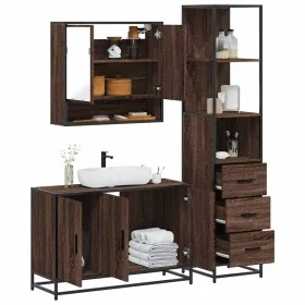 Set de muebles baño 3 pzas madera contrachapada roble marrón by , Bathroom furniture - Ref: Foro24-3301164, Price: 262,03 €, ...