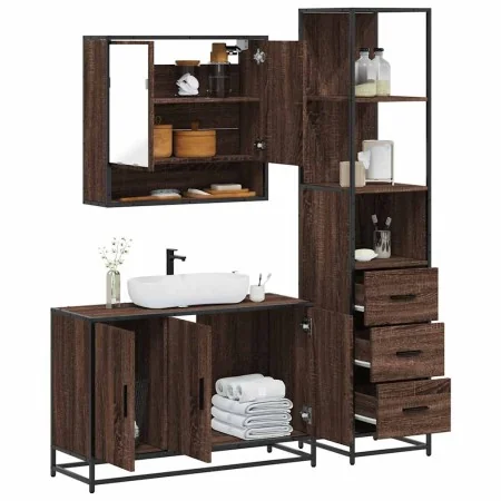 Set de muebles baño 3 pzas madera contrachapada roble marrón von , Badezimmermöbel - Ref: Foro24-3301164, Preis: 266,18 €, Ra...